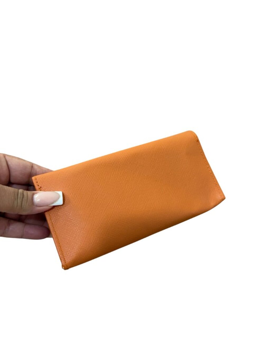 Tory Burch Orange Saffiano Leather Glasses Case With Gold Logo Accent - Picture 8 of 8